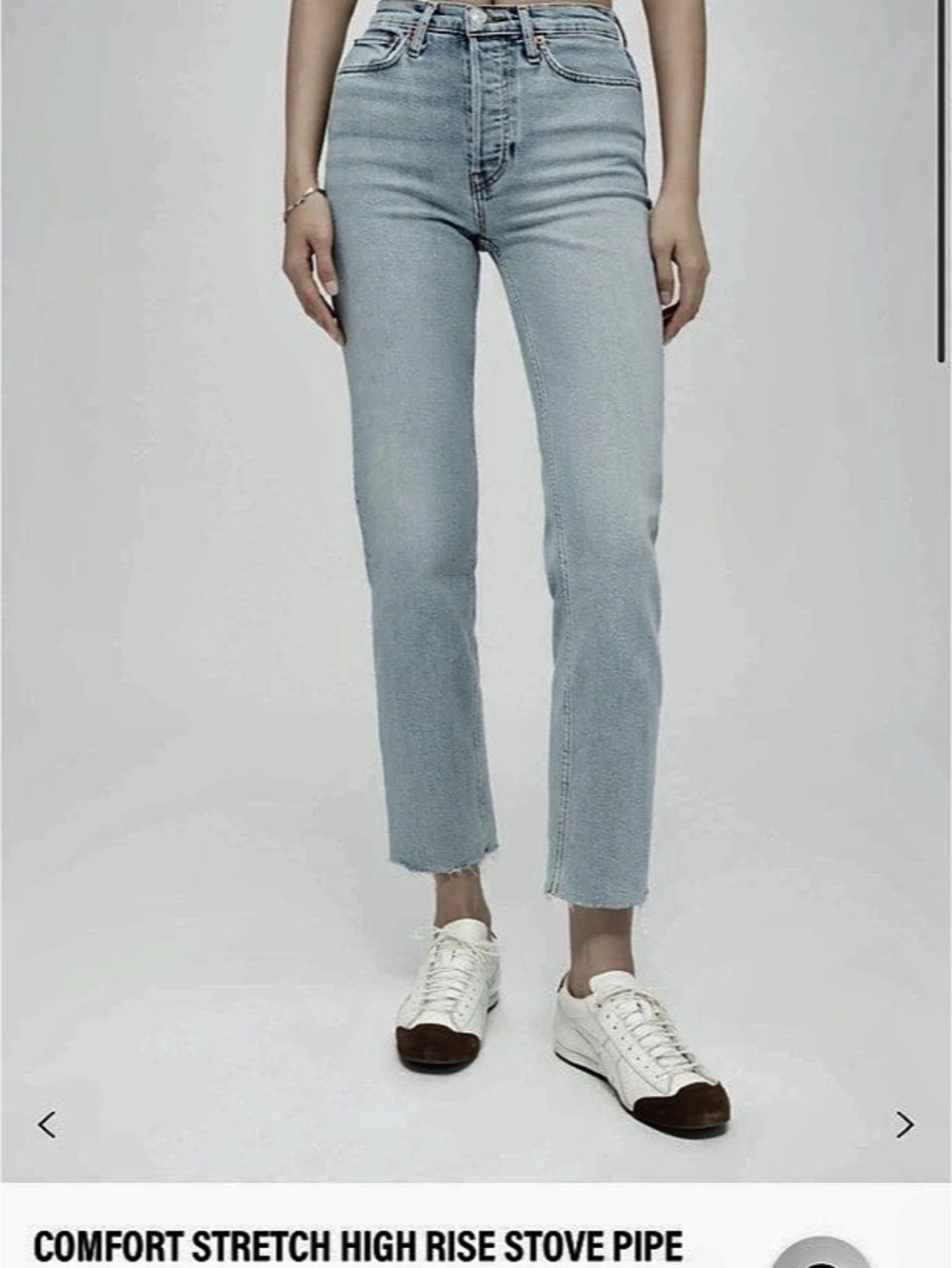 RE/DONE Comfort Stretch High Rise Stove Pipe Blue Jeans
